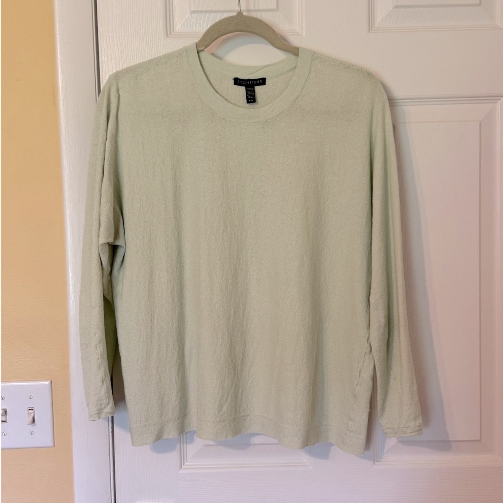Eileen Fisher Medium Light Green Long Sleeve Top